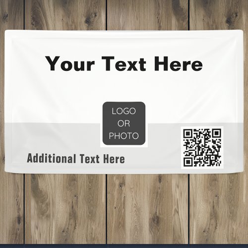 Your Logo QR code Simple Minimal Business Banner