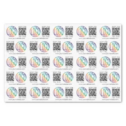 Your Logo  QR Code Website Business Marketing Tissue Paper