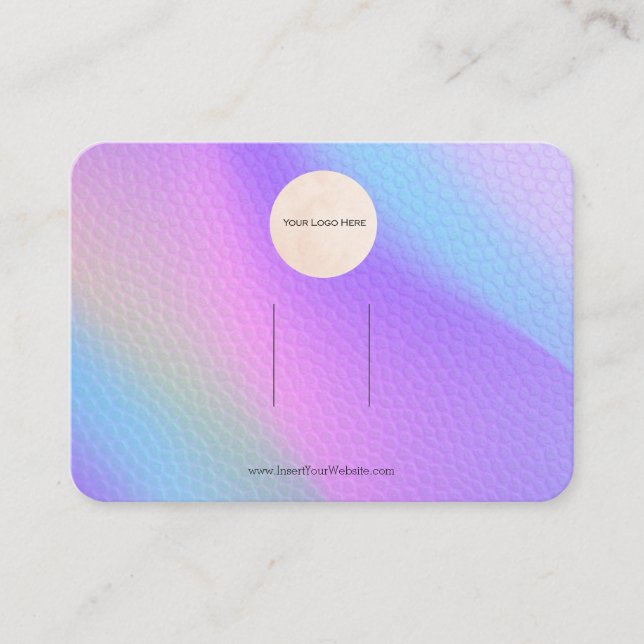 Your Logo Rainbow Bow Hair Clip Display Horizontal Business Card (Front)