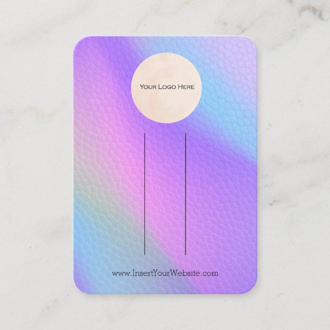 Your Logo Rainbow Bow Hair Clip Display Vertical Business Card (Front)