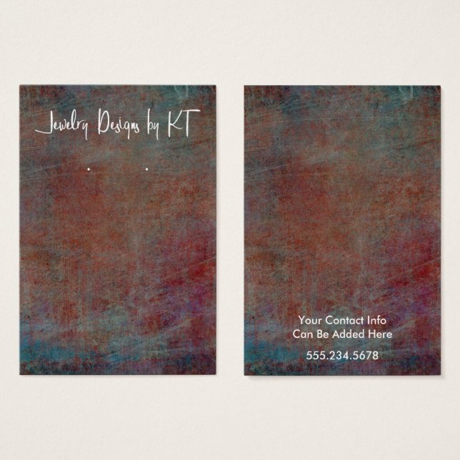 Your Logo Red Blue Grunge Earring Holder Display (Front & Back)