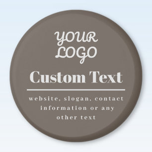Your Logo Retro-Modern Beige & Light Grey Magnet