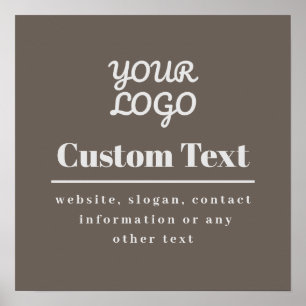 Your Logo Retro-Modern Beige & Light Grey Poster