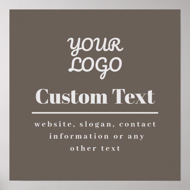 Your Logo Retro-Modern Beige & Light Grey Poster (Front)