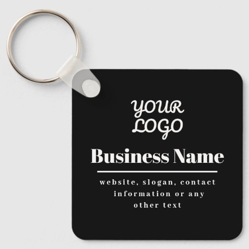 Your Logo Retro_Modern Black  White Keychain