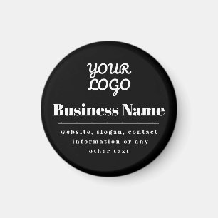 Your Logo Retro-Modern Black & White Magnet