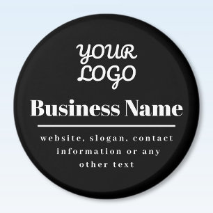 Your Logo Retro-Modern Black & White Magnet