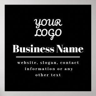Your Logo Retro-Modern Black & White Poster