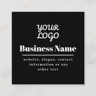 Your Logo Retro-Modern Black & White Square Business Card