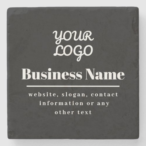 Your Logo Retro_Modern Black  White Stone Coaster