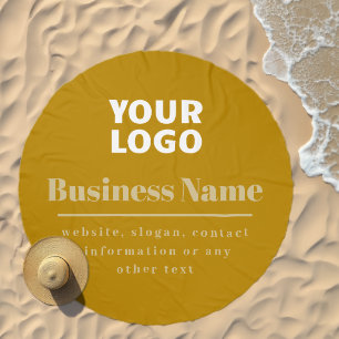 Your Logo Retro-Modern Dark & Light Gold Beach Towel