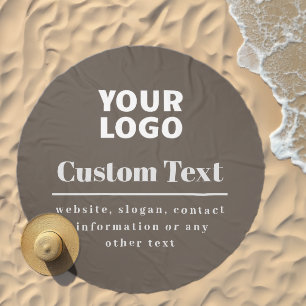 Your Logo Retro-Modern Modern Beige & Light Grey Beach Towel