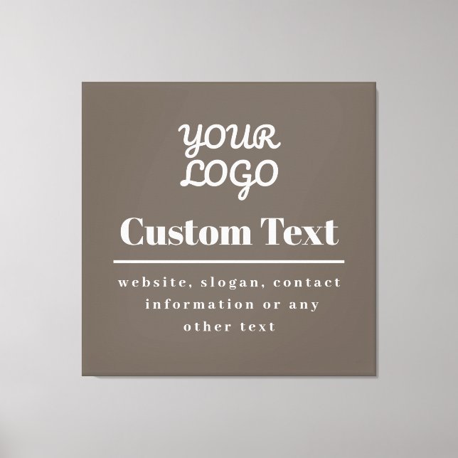 Your Logo Retro-Modern Modern Beige & Light Grey Canvas Print (Front)