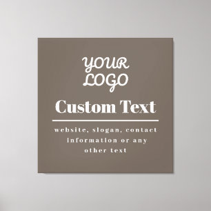 Your Logo Retro-Modern Modern Beige & Light Grey Canvas Print