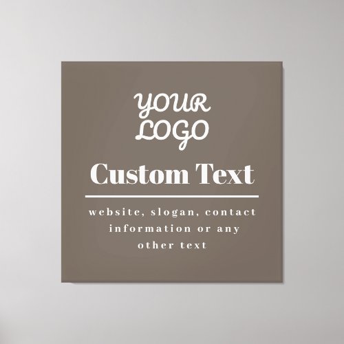 Your Logo Retro_Modern Modern Beige  Light Grey Canvas Print