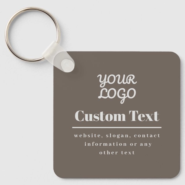 Your Logo Retro-Modern Modern Beige & Light Grey Keychain (Front)