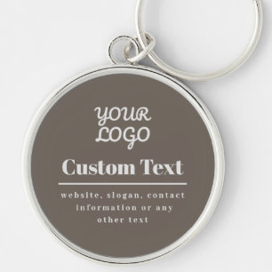 Your Logo Retro-Modern Modern Beige & Light Grey Keychain