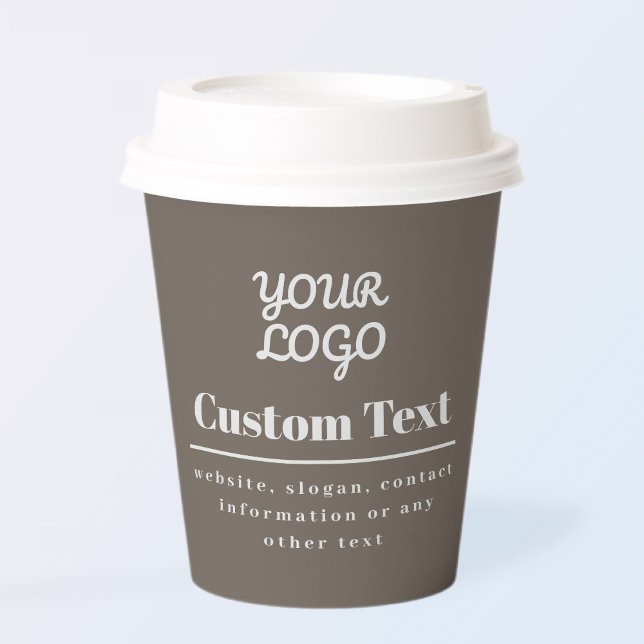 Your Logo Retro-Modern Modern Beige & Light Grey Paper Cups (Creator Uploaded)