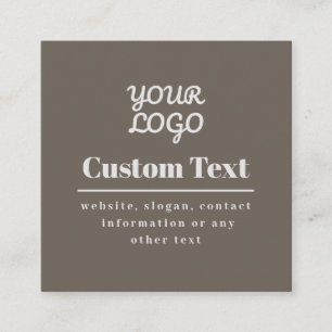 Your Logo Retro-Modern Modern Beige & Light Grey Square Business Card