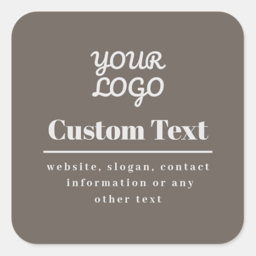Your Logo Retro_Modern Modern Beige  Light Grey Square Sticker
