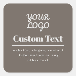 Your Logo Retro-Modern Modern Beige & Light Grey Square Sticker
