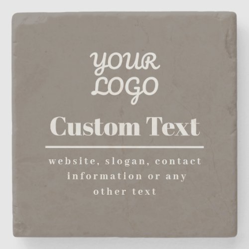 Your Logo Retro_Modern Modern Beige  Light Grey Stone Coaster