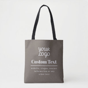 Your Logo Retro-Modern Modern Beige & Light Grey Tote Bag