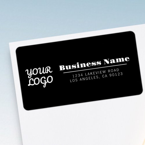 Your Logo Retro_Modern Style Black Return Address Label