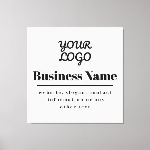 Your Logo Retro_Modern White  Black Canvas Print