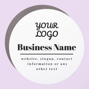 Your Logo Retro-Modern White & Black Car Magnet
