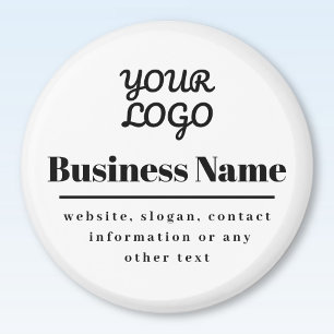 Your Logo Retro-Modern White & Black Magnet