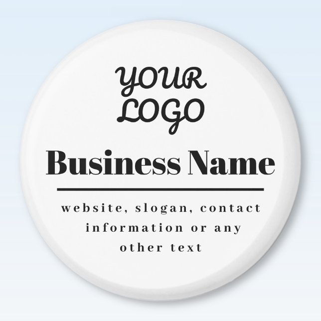 Your Logo Retro-Modern White & Black Magnet (Creator Uploaded)