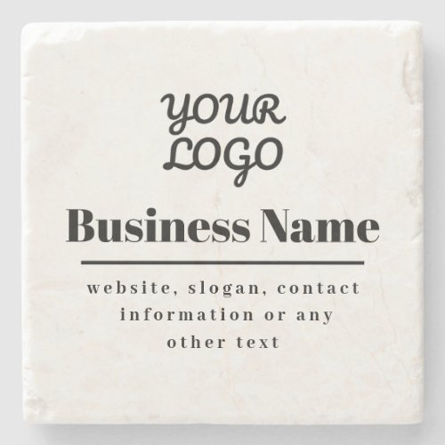Your Logo Retro_Modern White  Black Stone Coaster