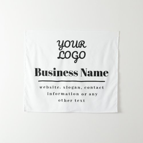 Your Logo Retro_Modern White  Black Tapestry