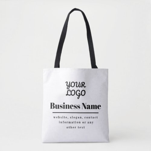 Your Logo Retro_Modern White  Black Tote Bag