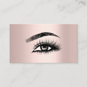 Your Logo Rose gold Lashes Simple Minimalist Girly Business Card