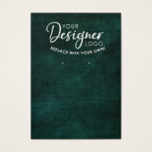 Your Logo Rustic Grunge Teal Earring Holder Card (Front)