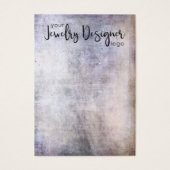 Your Logo Rustic Purple White Earring Holder Card (Front)