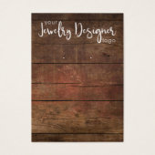 Your Logo Rustic Wood Earring Holder Card (Front)
