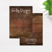 Your Logo Rustic Wood Earring Holder Card (Desk)