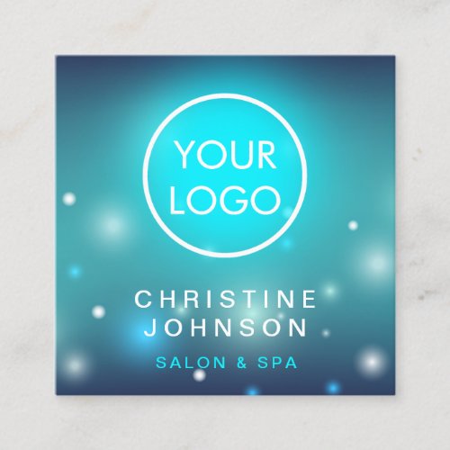 your logo salon and spa square business card