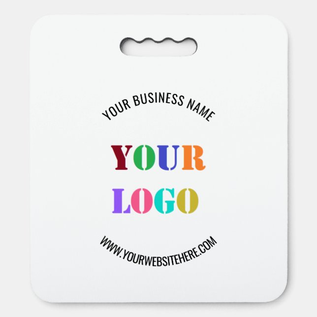 Your Logo Seat Cushion Example with Custom Text (Front Vertical)