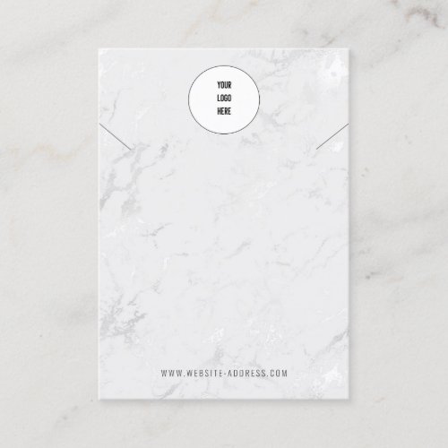 Your Logo Silver Marble Necklace Display Cards