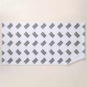 Your Logo Simple Alternating Repeating Pattern Beach Towel