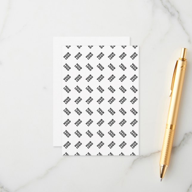 Your Logo | Simple Alternating Repeating Pattern Enclosure Card (Front/Back In Situ)
