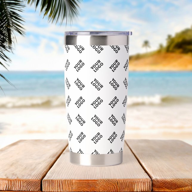 Your Logo | Simple Alternating Repeating Pattern Insulated Tumbler (Beach)