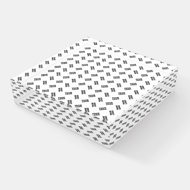 Your Logo | Simple Alternating Repeating Pattern Paperweight (Angled)