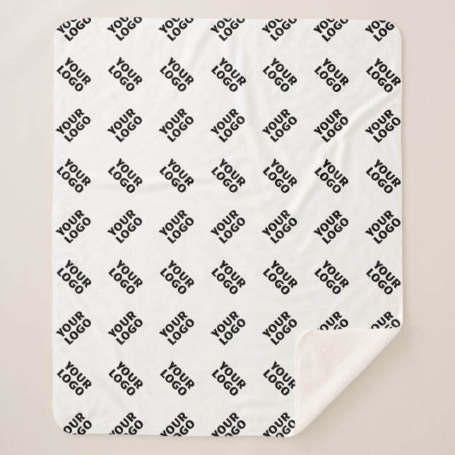 Your Logo | Simple Alternating Repeating Pattern Sherpa Blanket (Front)