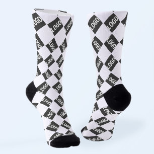 Your Logo   Simple Alternating Repeating Pattern Socks