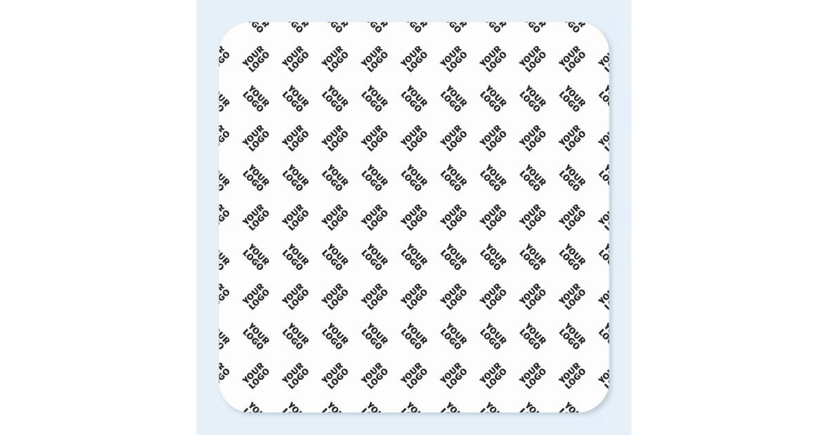 Logo Repeating Pattern Example Your Logo | Simple Alternating Repeating Pattern Square Sticker | Zazzle